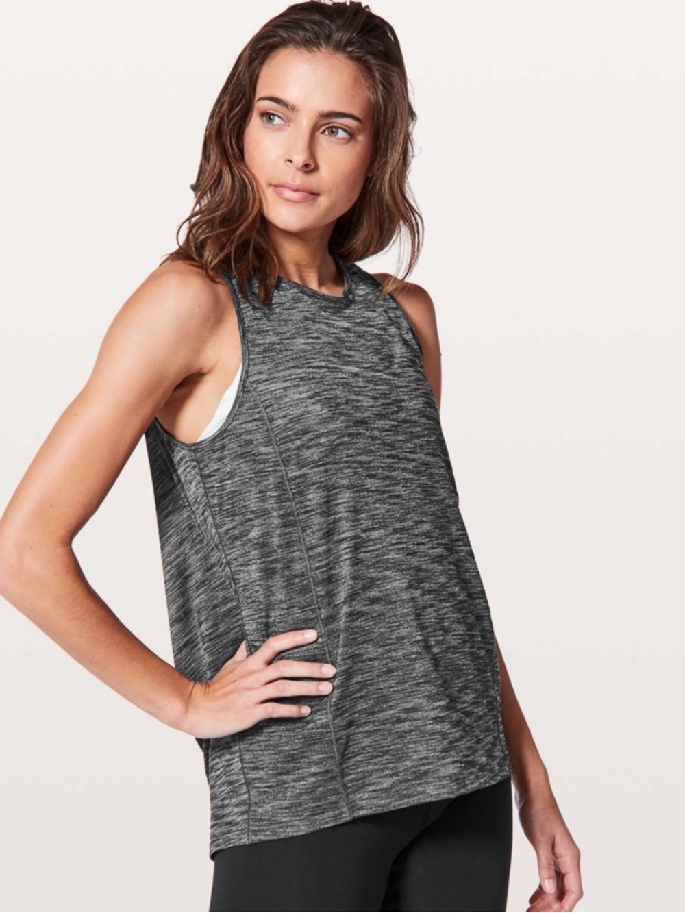 Lululemon Heathered Gray Low Key Tank Top Sz 10